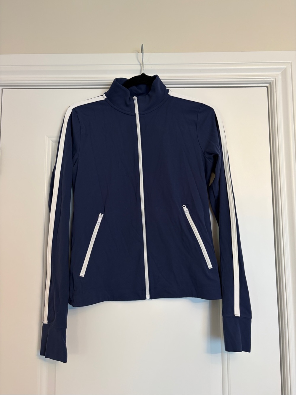 Abercrombie & Fitch Navy Jacket with White Trim - Women's